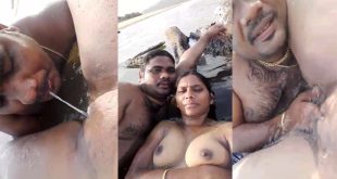 Aunty Enjoying in River With outdoor public Place