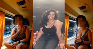 Running Bus – Wife Showing Her Assets To Outsiders On