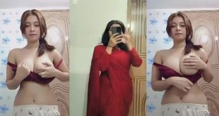 Beautiful GF Showing Pressing Her Bigboobs