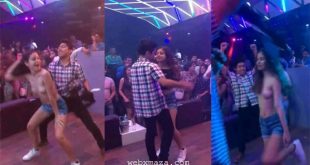 Hot  Babe Getting Fully Drunk Remove T-shirt