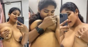 Desi Tamil Wife Pressing Boobs Viral Video