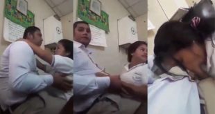 Principal and College Girl Affair – Giving Blowjob in Office